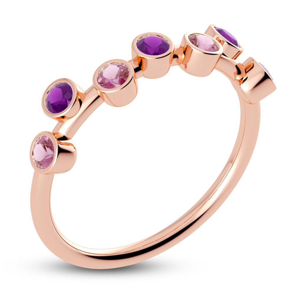 Juliette Maison Natural Pink Tourmaline & Natural Amethyst Ring 10K Rose Gold TAEwSfHA