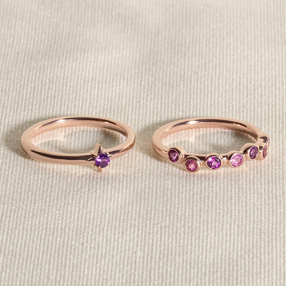 Juliette Maison Natural Pink Tourmaline & Natural Amethyst Ring 10K Rose Gold TAEwSfHA