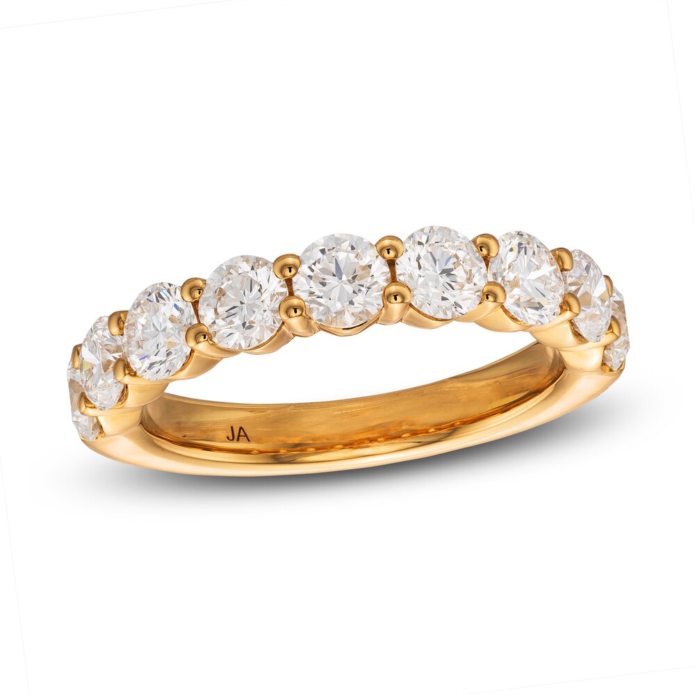 Lab-Created Diamond Anniversary Band 2 ct tw Round 14K Yellow Gold TRcjc3jo