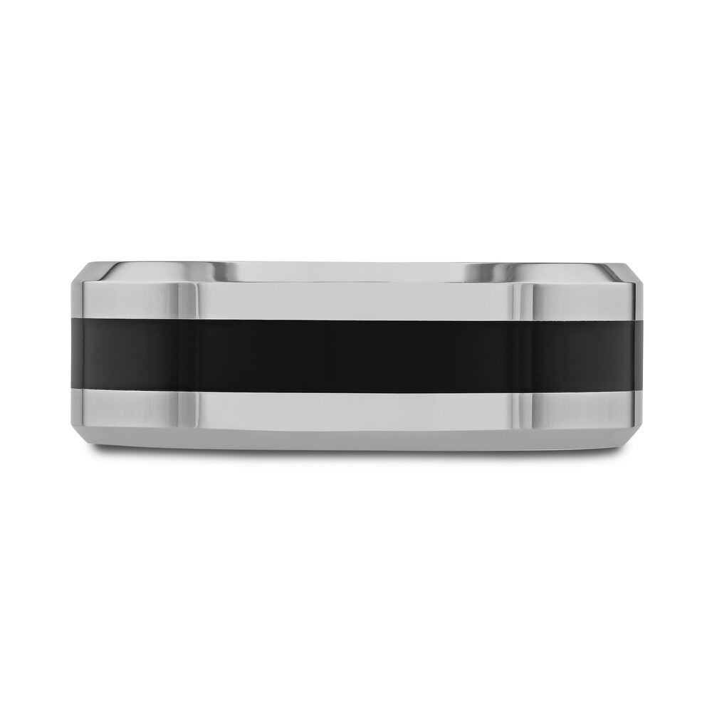 Wedding Band Black Tungsten 8.0mm TbMucdk3