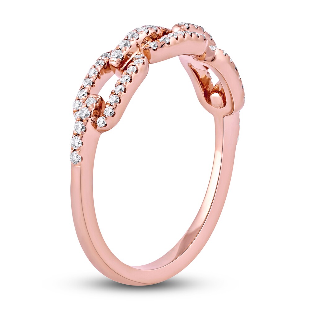 Diamond Oval Link Ring 1/4 ct tw Round 14K Rose Gold TcocV6W8