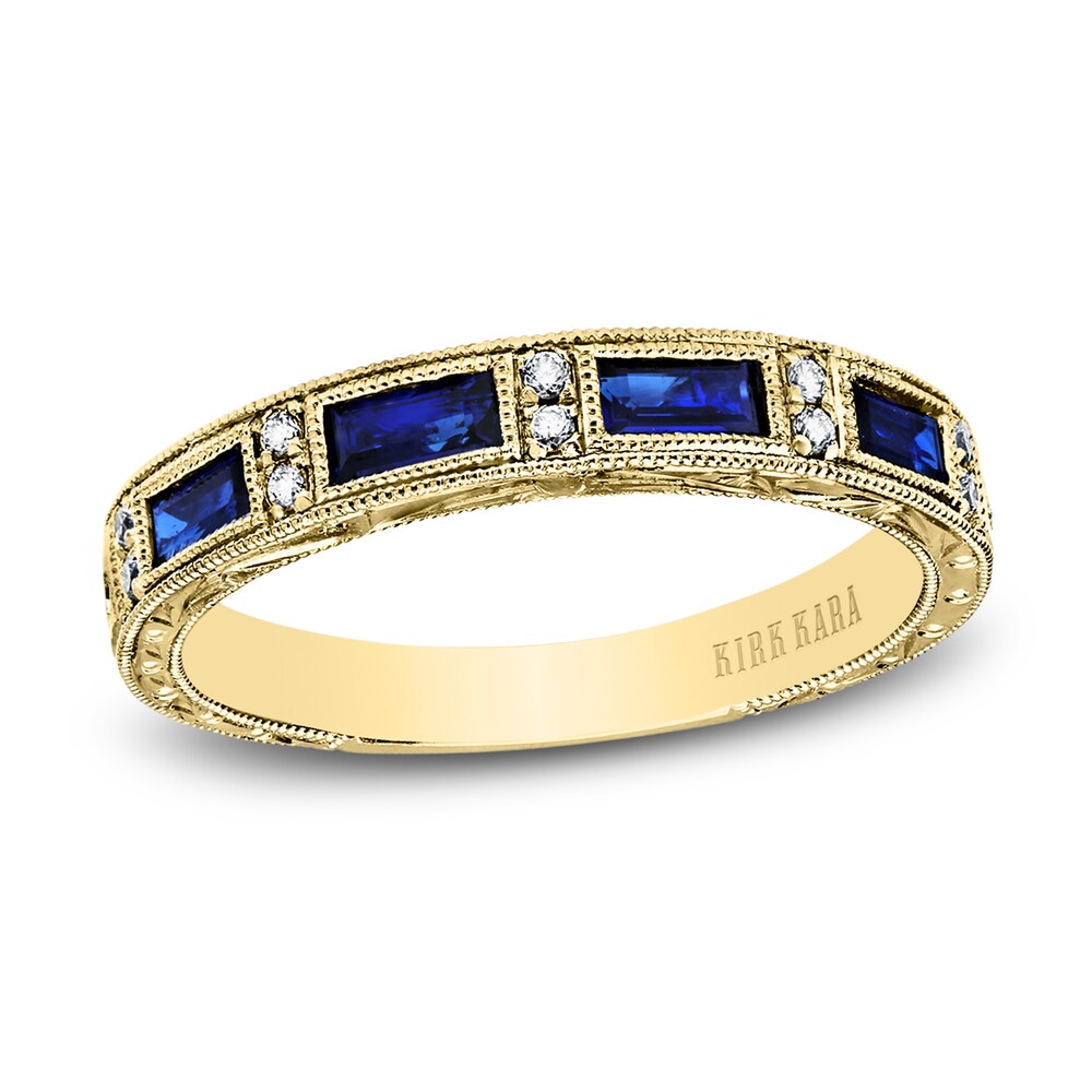 Kirk Kara Natural Blue Sapphire Anniversary Band 1/20 ct tw Diamonds 18K Yellow Gold TocVPgzU [TocVPgzU]