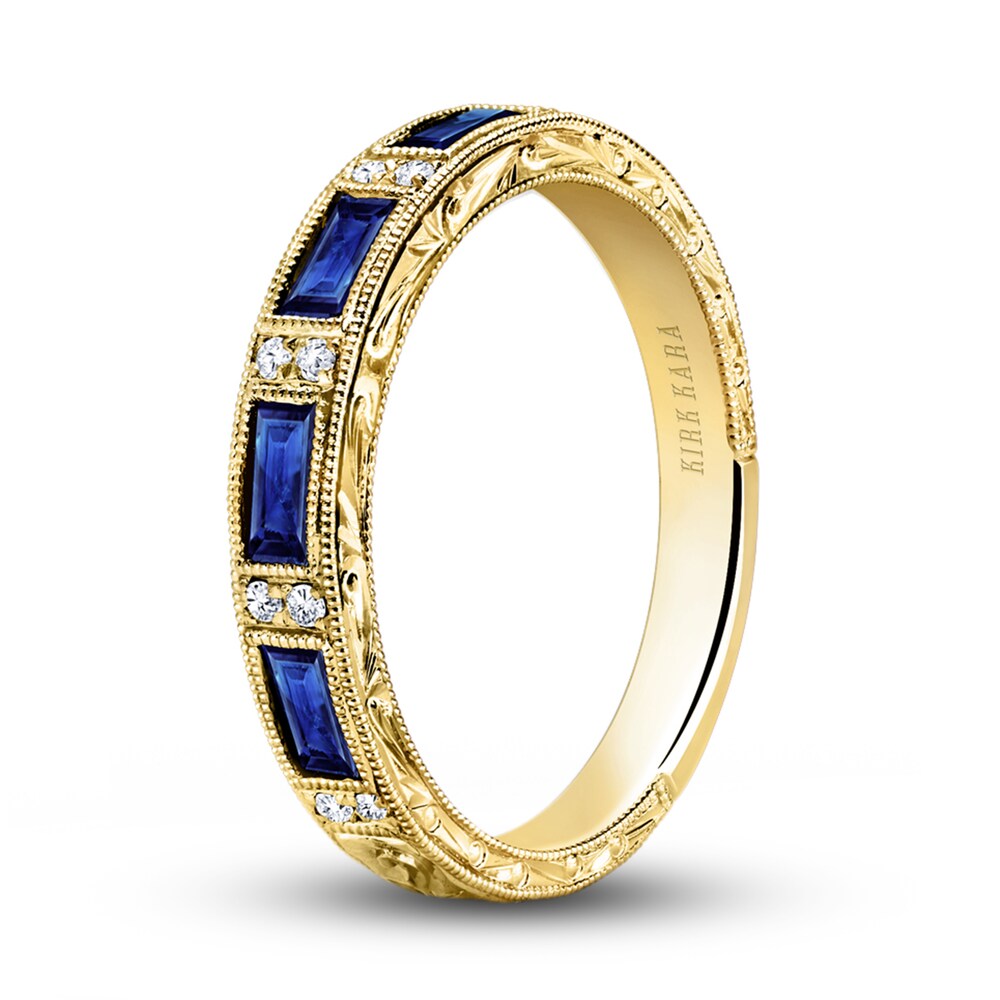 Kirk Kara Natural Blue Sapphire Anniversary Band 1/20 ct tw Diamonds 18K Yellow Gold TocVPgzU