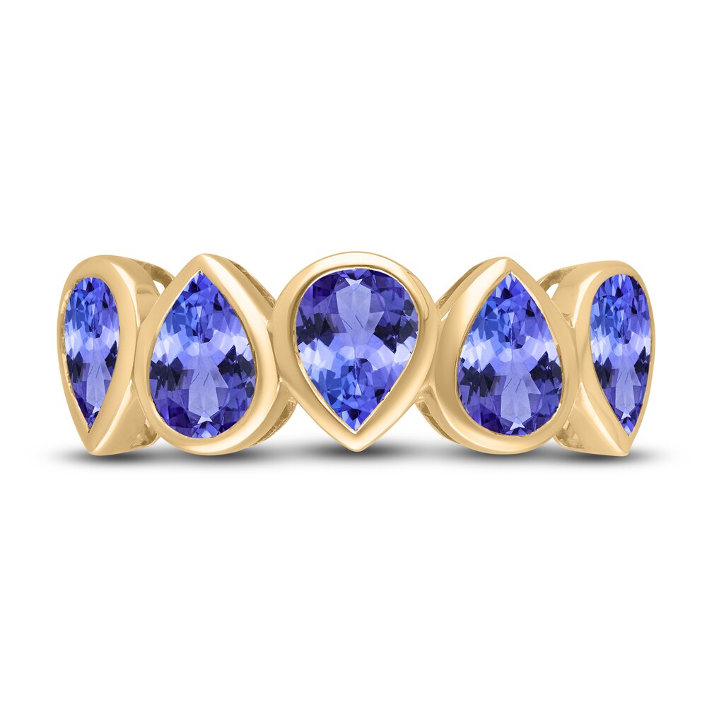 Kallati Natural Tanzanite Ring 14K Yellow Gold TpPWr5UC