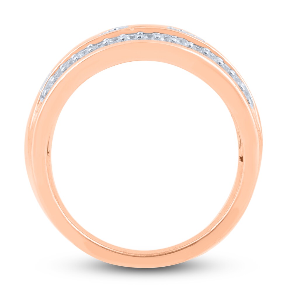 Diamond Anniversary Band 1 ct tw Round/Baguette 14K Rose Gold Ty0jRiEL