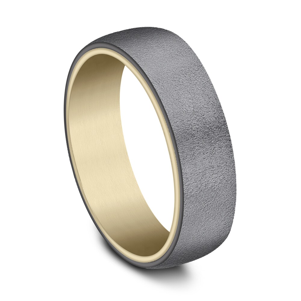 Wedding Band Black Tantalum/14K Yellow Gold 6.5mm U3mI8Qlm