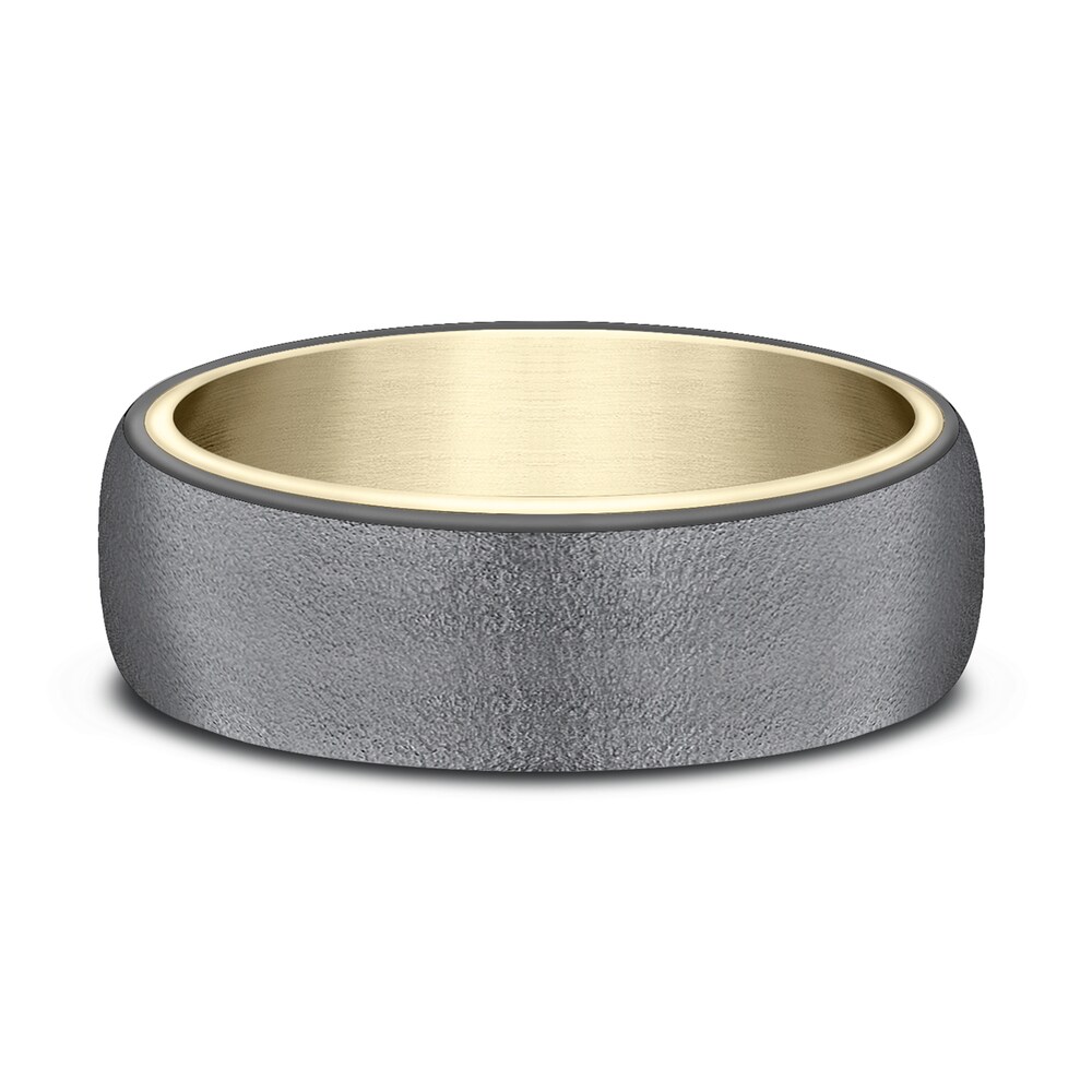 Wedding Band Black Tantalum/14K Yellow Gold 6.5mm U3mI8Qlm