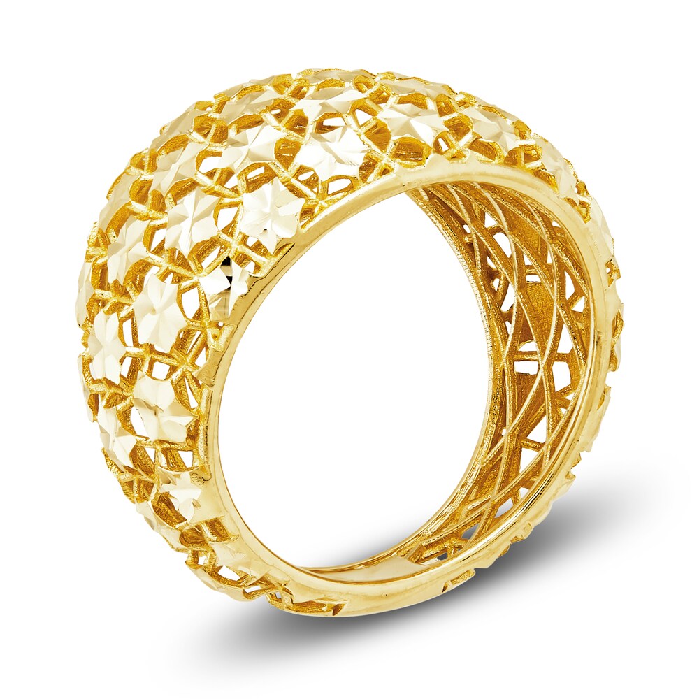 Italia D\'Oro Mesh Ring 14K Yellow Gold U4BCjMzu