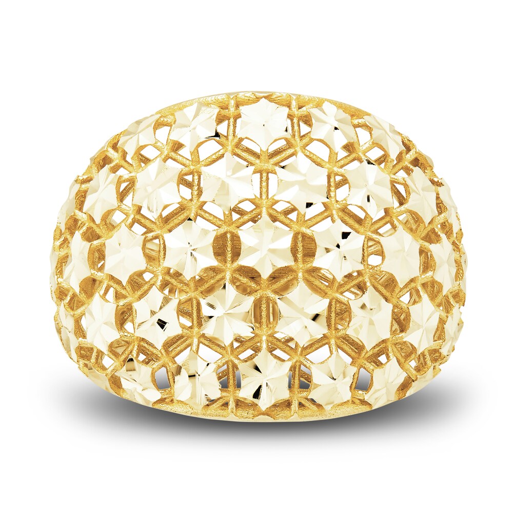 Italia D\'Oro Mesh Ring 14K Yellow Gold U4BCjMzu