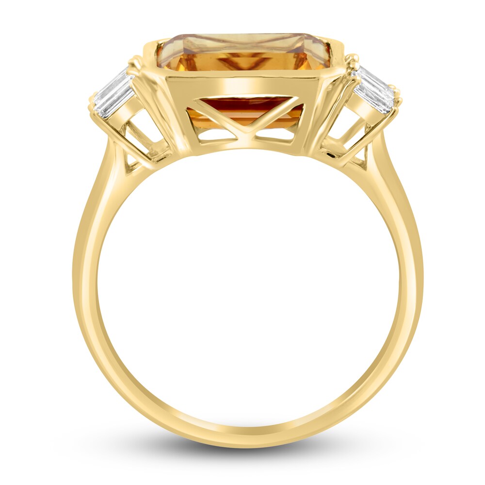 LALI Jewels Natural Citrine Ring 1/3 ct tw Diamonds 14K Yellow Gold U5Fyqa6I