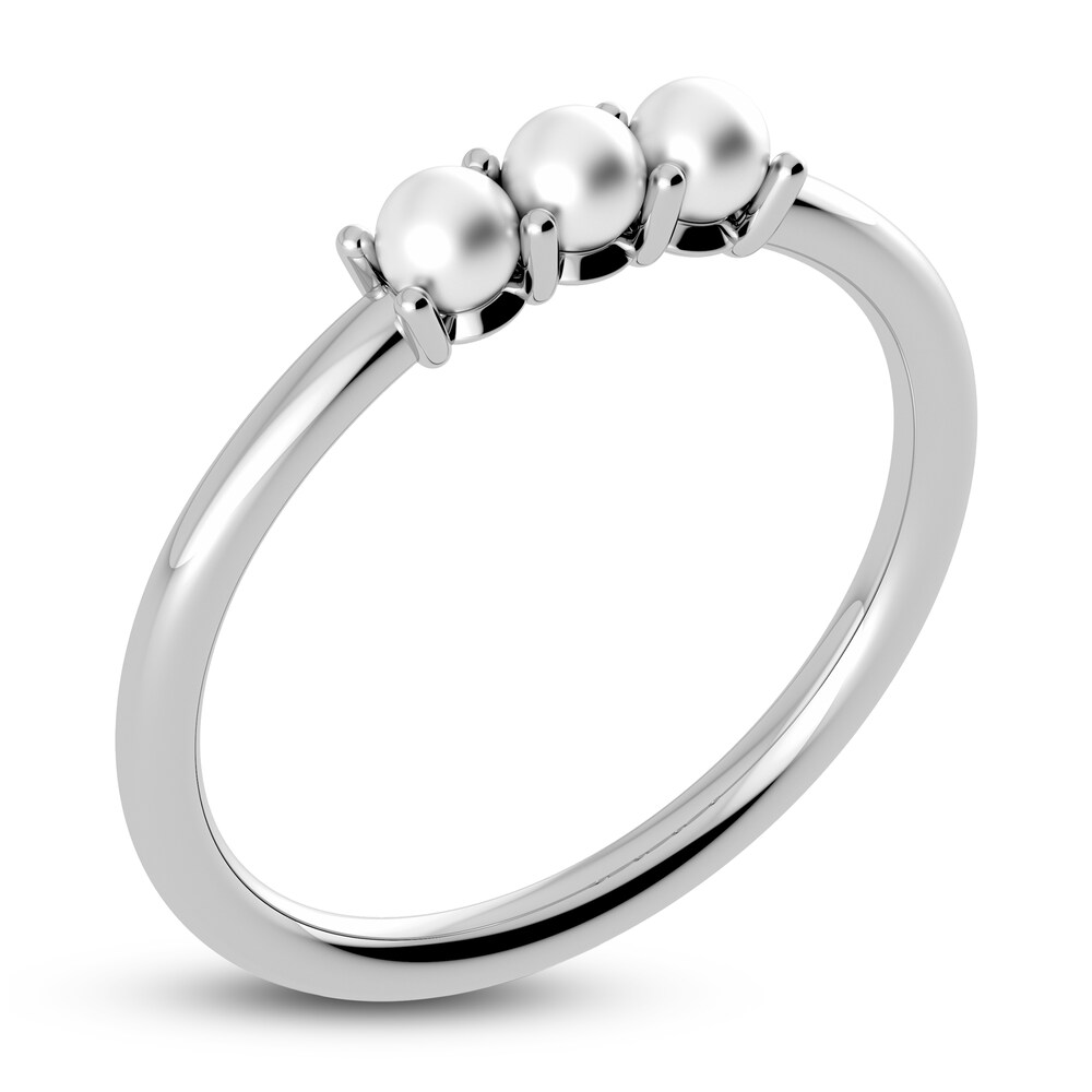 Juliette Maison Cultured Freshwater Pearl Trio Ring 10K White Gold UEwKFyuB