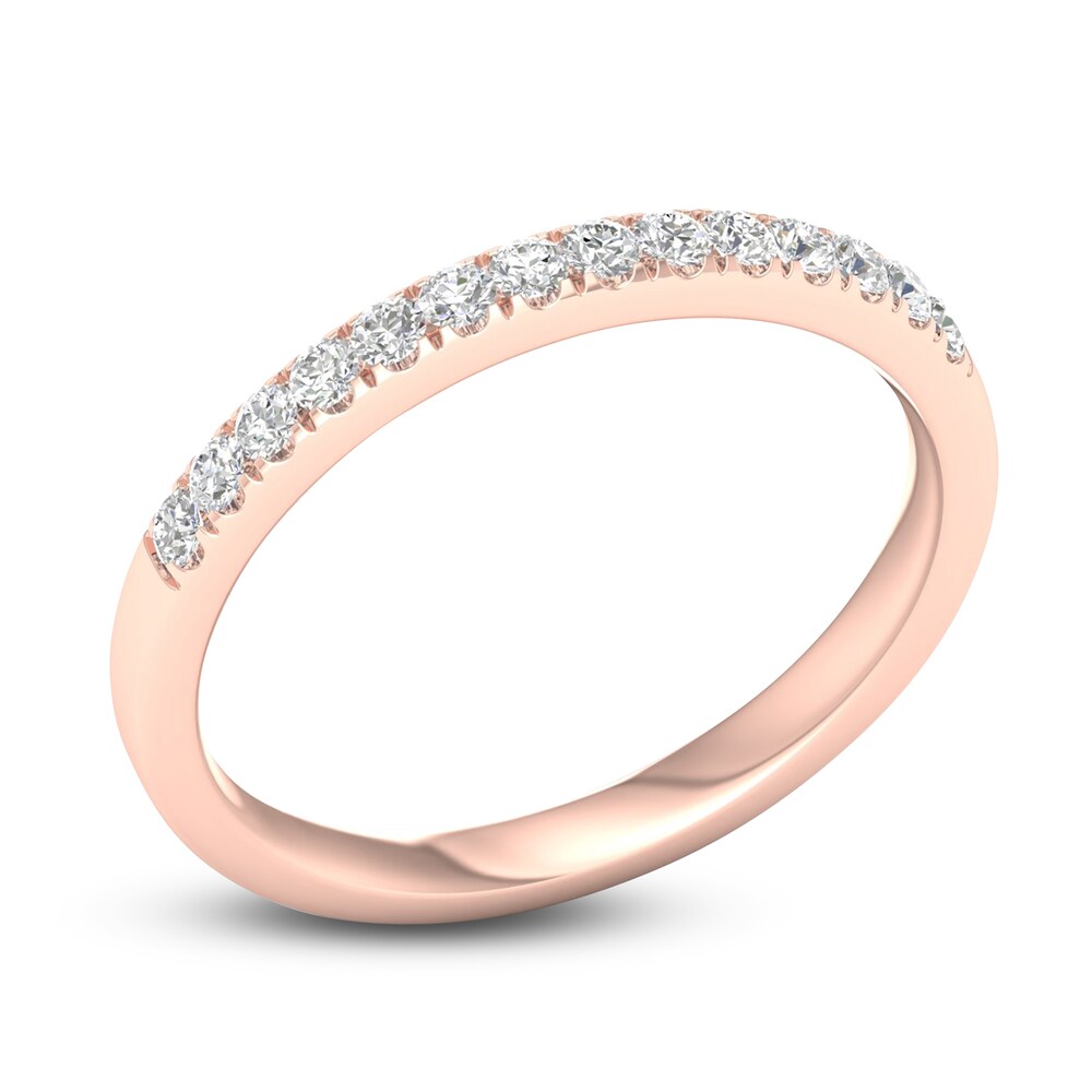 Diamond Wedding Band 1/4 ct tw Round 14K Rose Gold UUkSG1Du