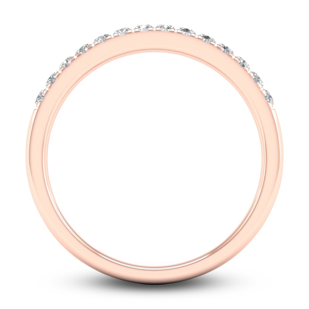 Diamond Wedding Band 1/4 ct tw Round 14K Rose Gold UUkSG1Du