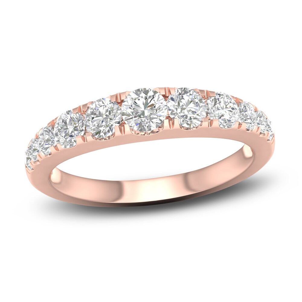 Graduated Diamond Anniversary Band 1 ct tw Round 14K Rose Gold V0IZhru2 [V0IZhru2]