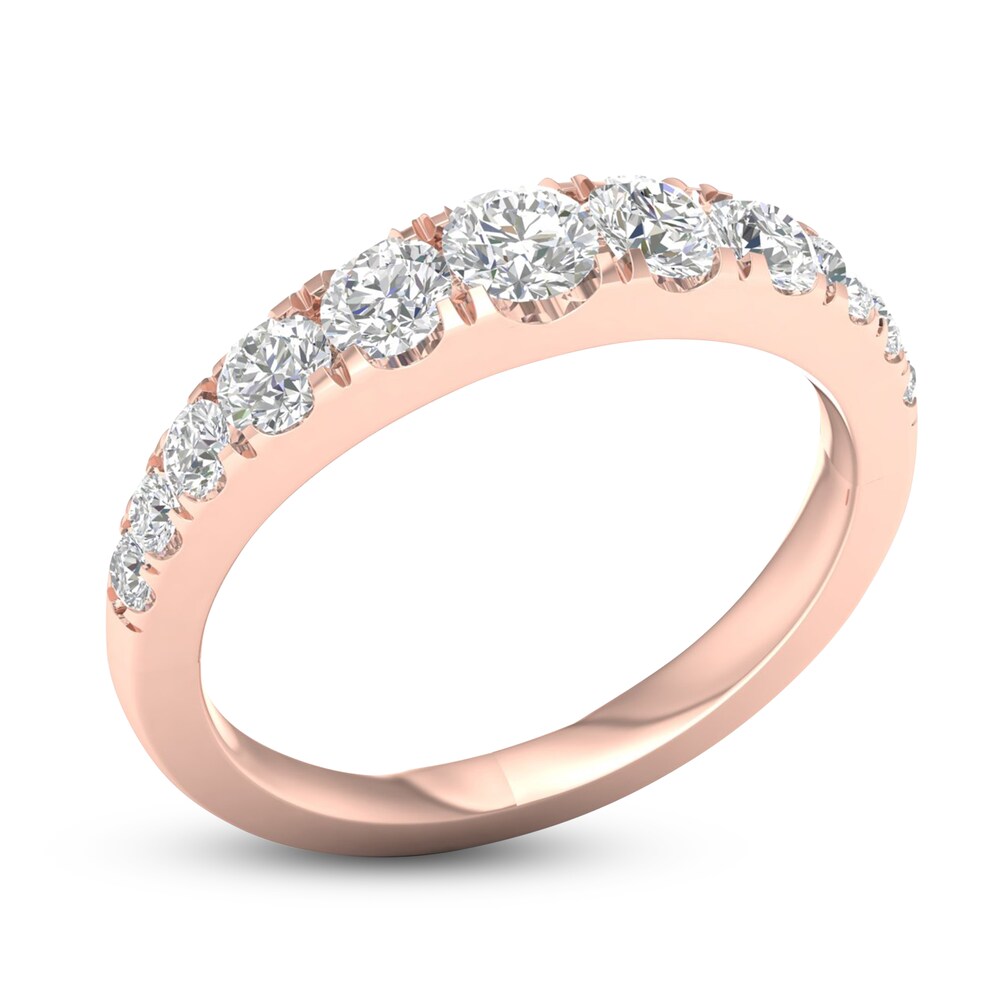 Graduated Diamond Anniversary Band 1 ct tw Round 14K Rose Gold V0IZhru2