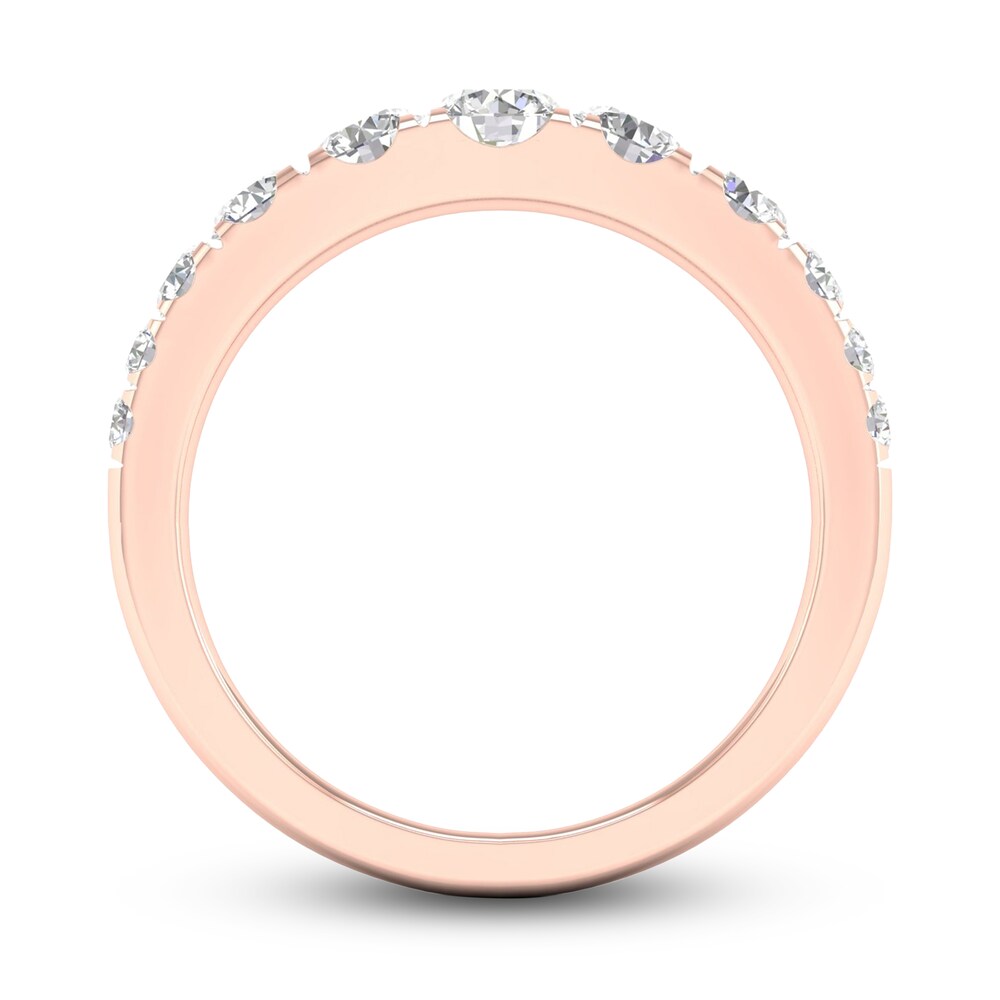 Graduated Diamond Anniversary Band 1 ct tw Round 14K Rose Gold V0IZhru2