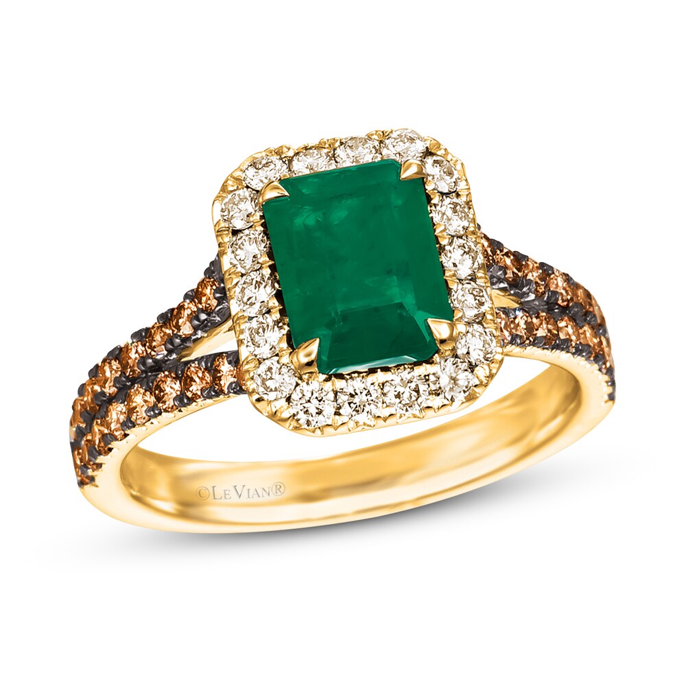 Le Vian Natural Emerald Ring 3/4 ct tw Diamonds 14K Honey Gold V1nv86xO