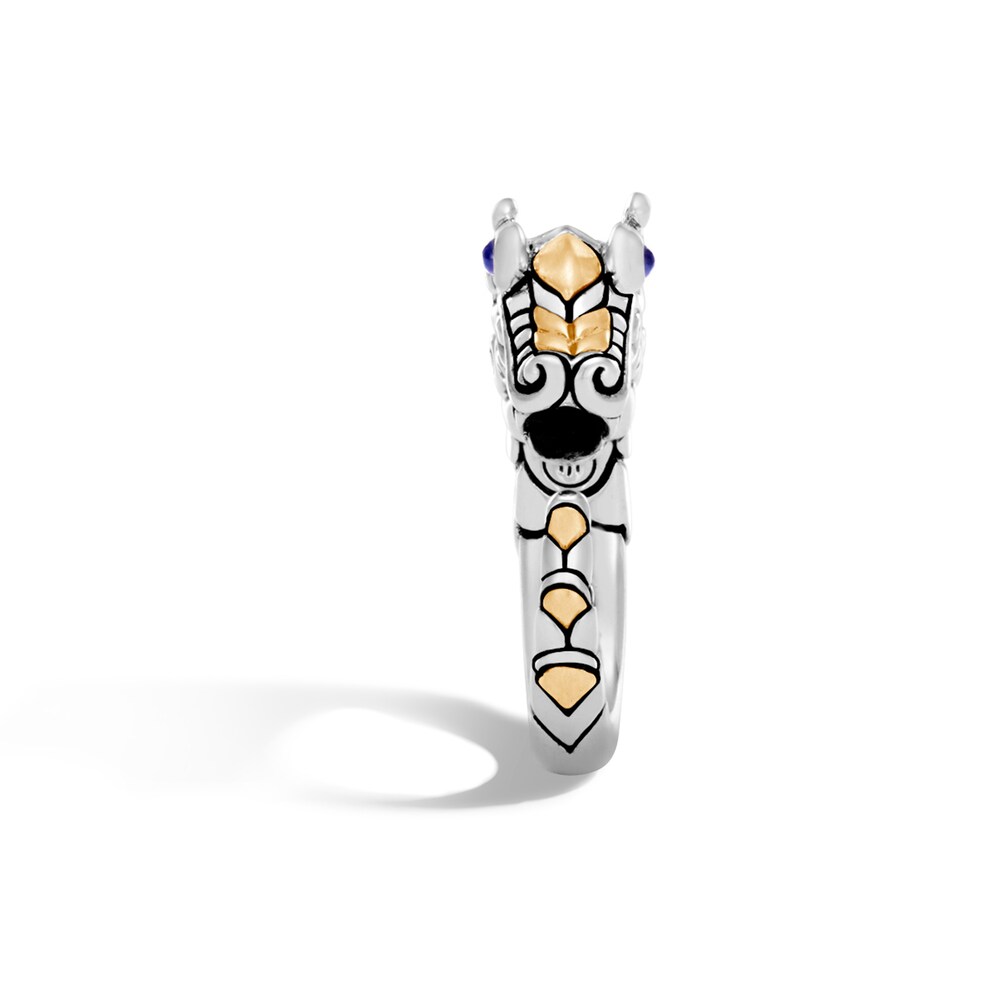 John Hardy Legends Naga Brushed Ring Blue Sapphire Sterling Silver/18K Yellow Gold VBUWteQR