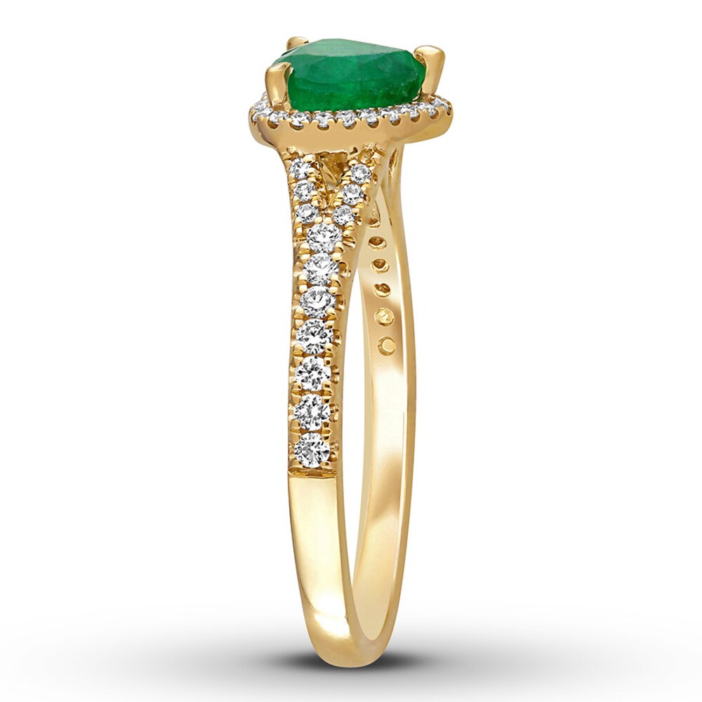 Natural Emerald Ring 1/4 ct tw Diamonds 14K Yellow Gold VCzc1Cw0