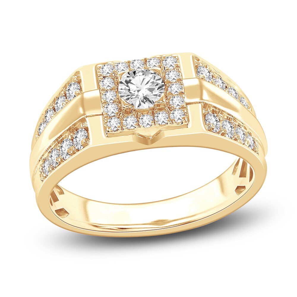 Men\'s Diamond Ring 1 ct tw Round 14K Yellow Gold VDoaFlV9 [VDoaFlV9]