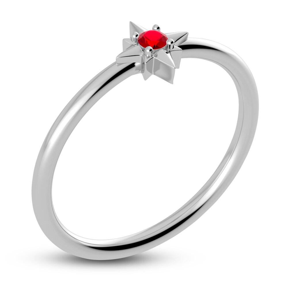 Juliette Maison Natural Ruby Starburst Ring 10K White Gold VFvXj92f