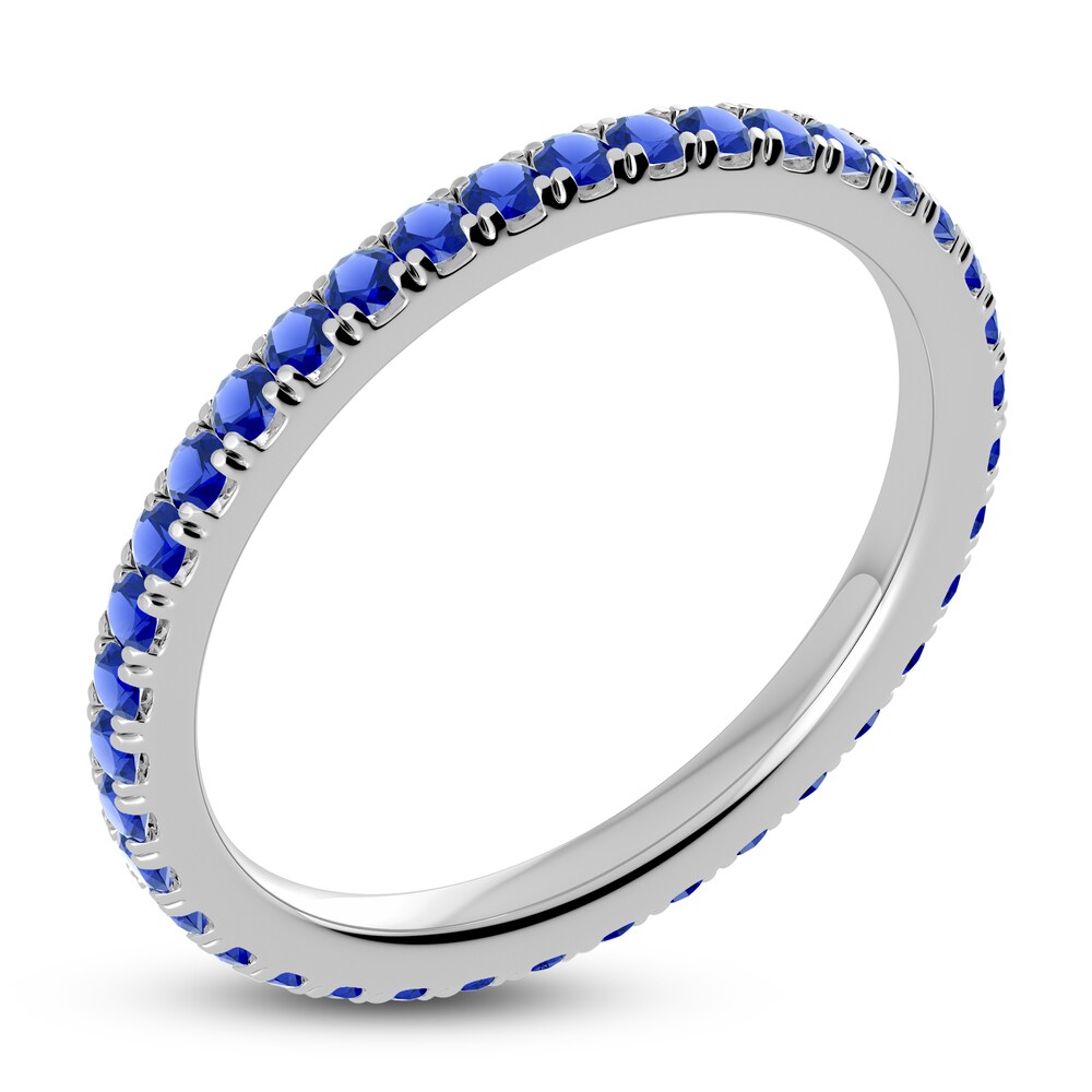 Juliette Maison Natural Blue Sapphire Eternity Ring 10K White Gold VWHSxt91