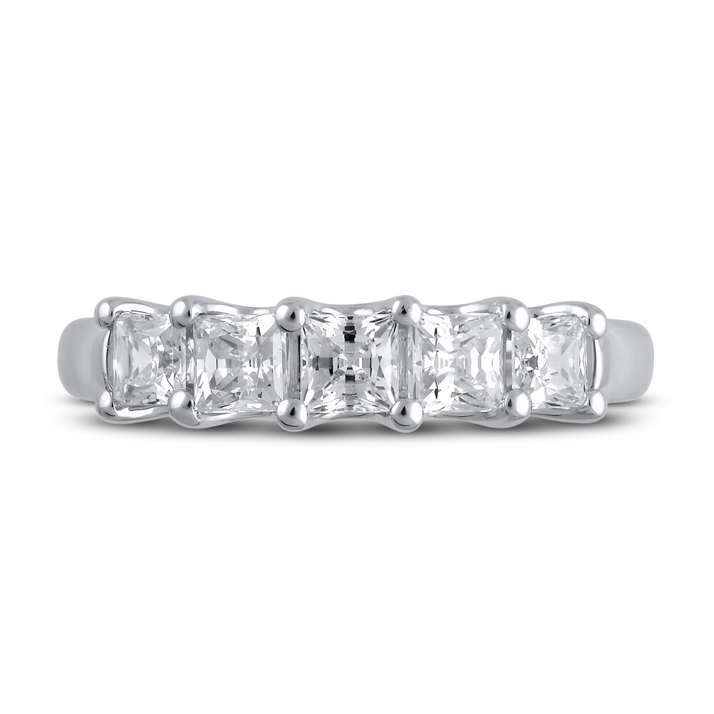 Lab-Created Diamond Wedding Band 1-1/2 ct tw Princess 14K White Gold VZFVPk1d