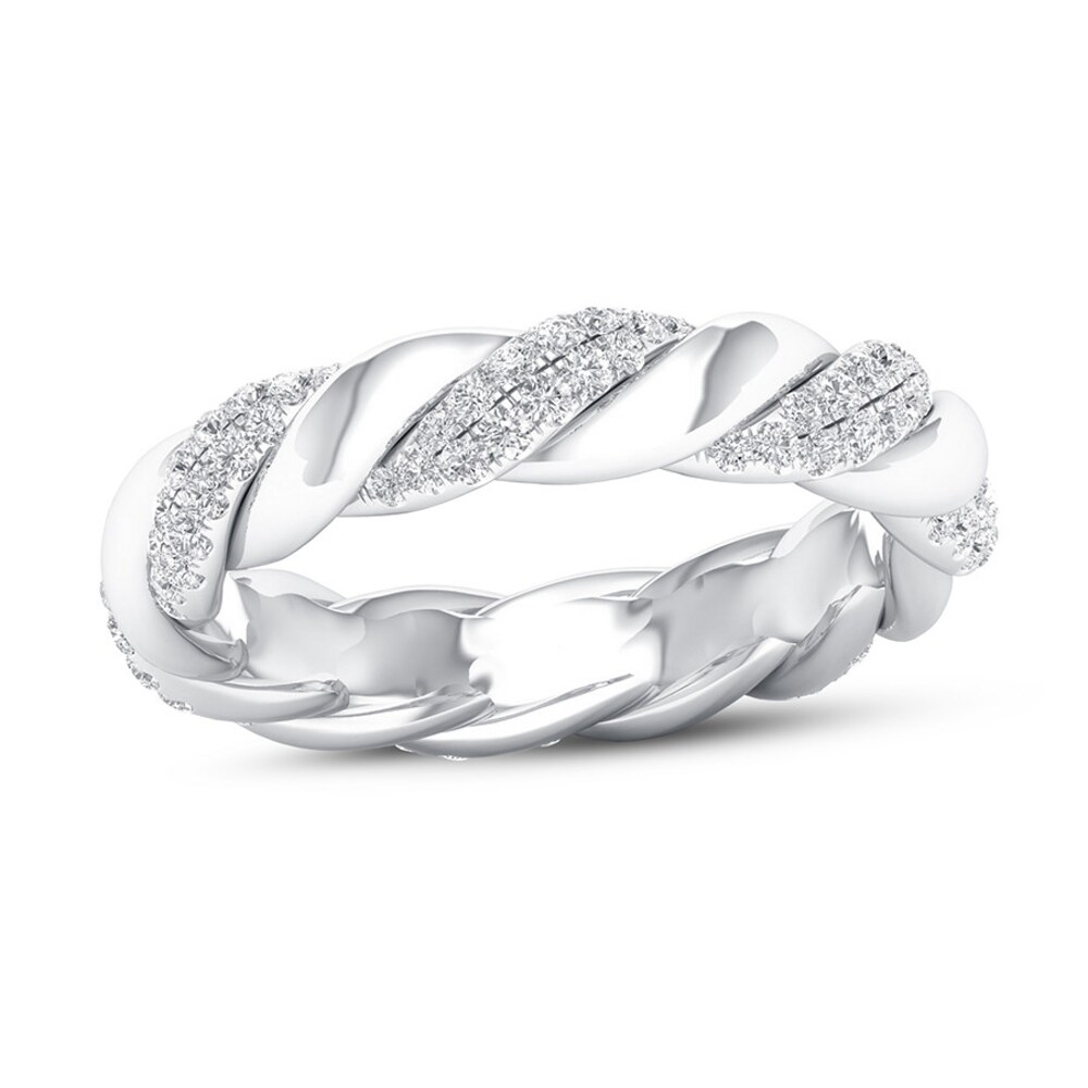 Diamond Twist Eternity Band 1/2 ct tw Round 14K White Gold VZaONAGa