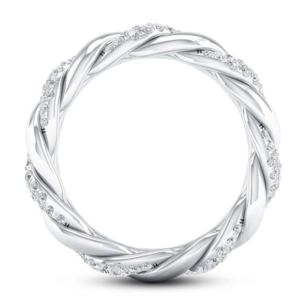 Diamond Twist Eternity Band 1/2 ct tw Round 14K White Gold VZaONAGa