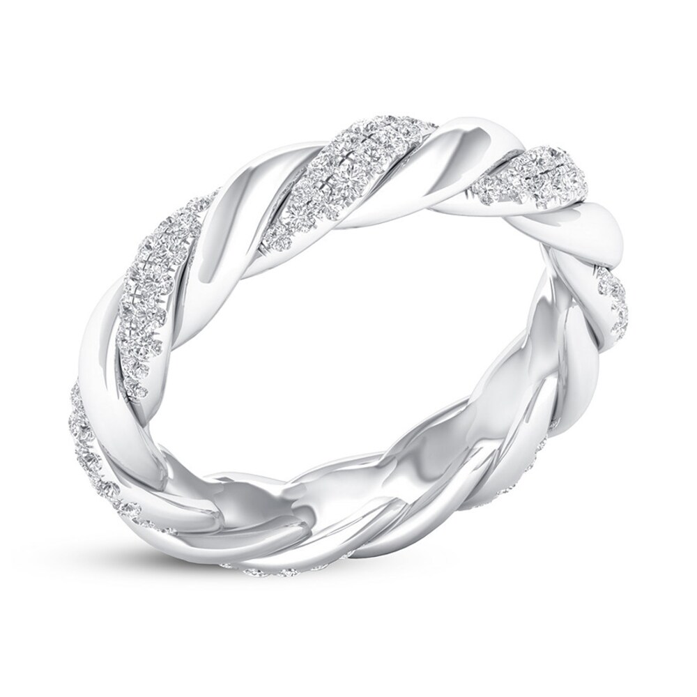 Diamond Twist Eternity Band 1/2 ct tw Round 14K White Gold VZaONAGa