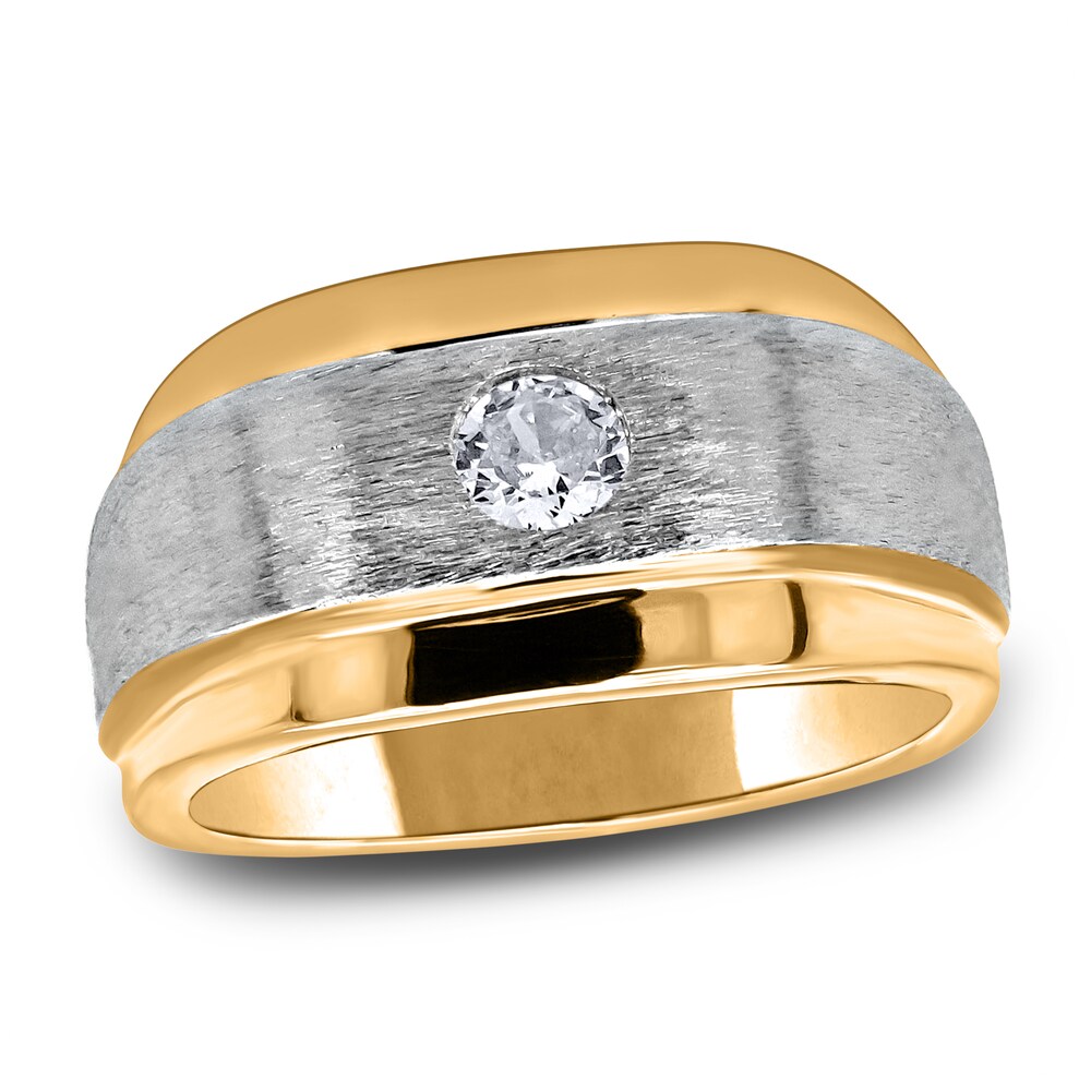 Men\'s Diamond Anniversary Ring 1/4 ct tw Round 14K Two-Tone Gold VnRJHpyl [VnRJHpyl]