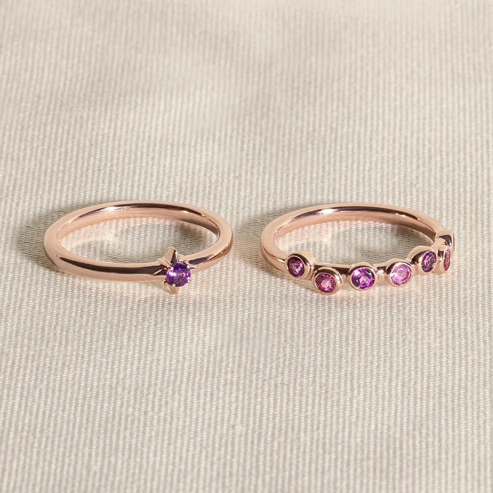 Juliette Maison Natural Amethyst & Natural Blue Sapphire Ring 10K Rose Gold VnsHzzCG