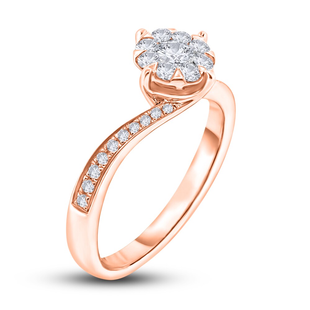 Diamond Ring 1/3 ct tw Round 14K Rose Gold VwlKZzyK