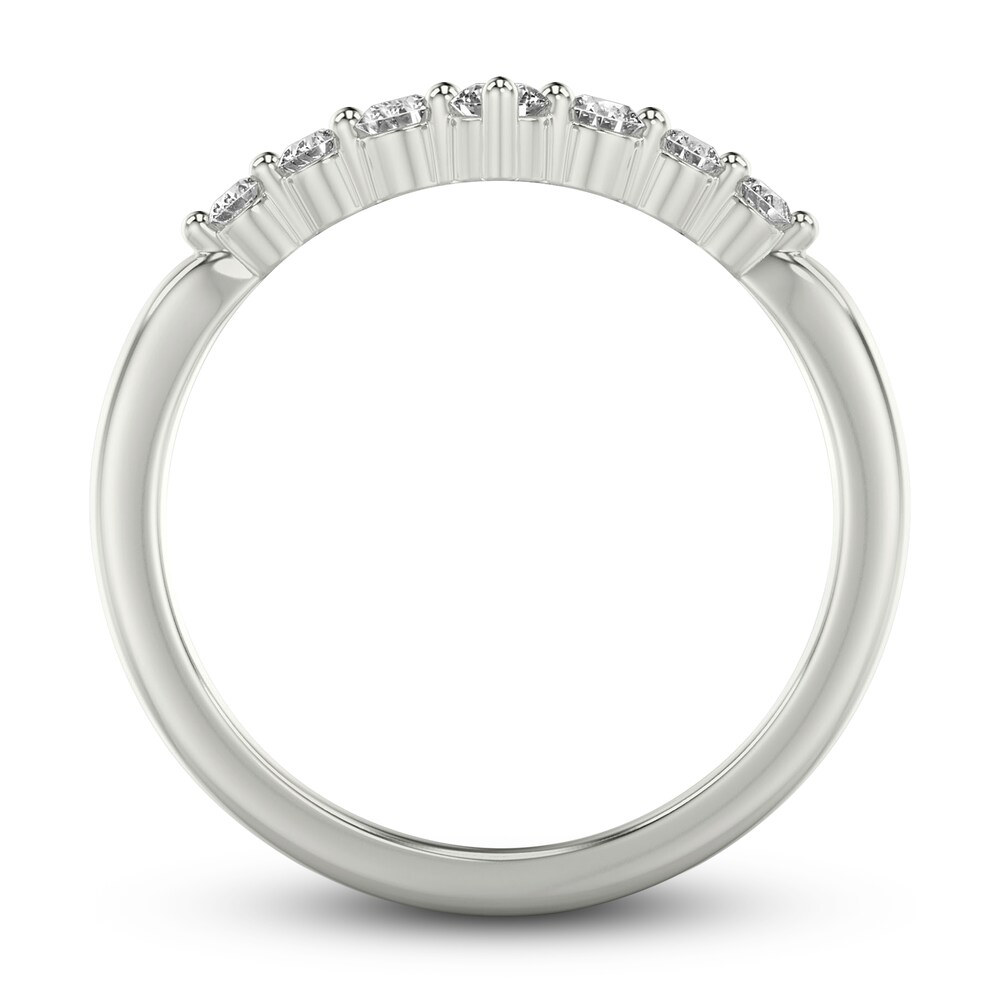 Diamond Chevron Wedding Band 1/4 ct tw Round 14K White Gold VwxCdHFG