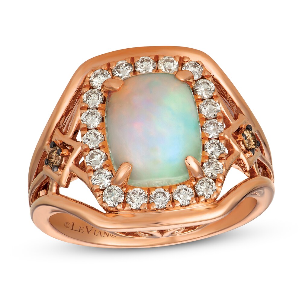 Le Vian Creme Brulee Opal Ring 1/2 ct tw Diamonds 14K Strawberry Gold Vz8EAFhB