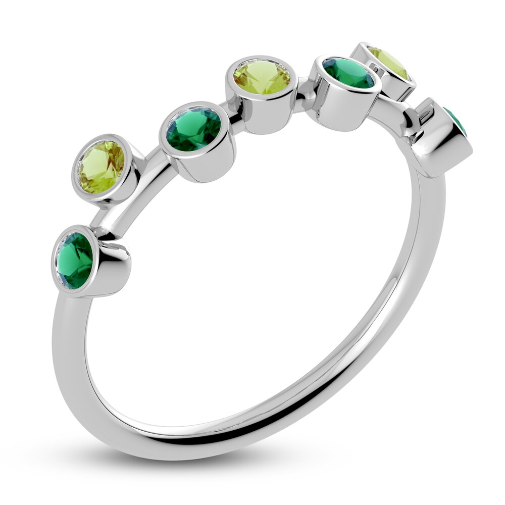 Juliette Maison Natural Emerald & Natural Peridot Ring 10K White Gold WK4CFBeg