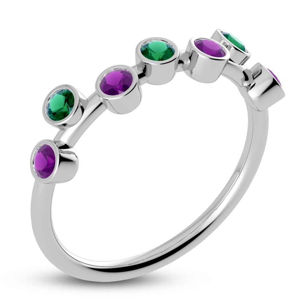 Juliette Maison Natural Emerald & Natural Amethyst Ring 10K White Gold WMI8CmZy