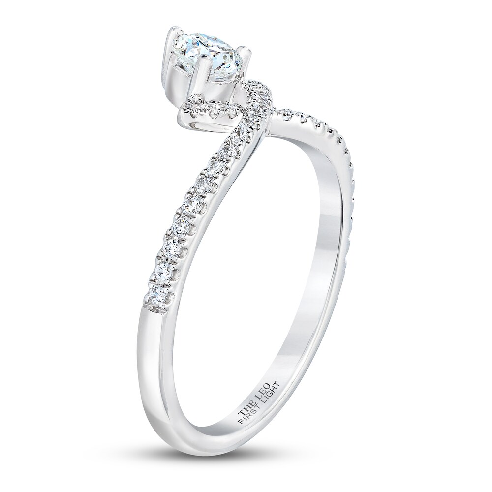 THE LEO First Light Diamond Ring 1/2 ct tw Round 14K White Gold WWyuKnFa