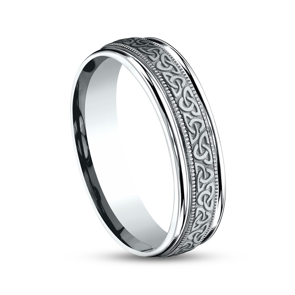 Celtic Wedding Band 10K White Gold 6mm WYNeoxBl