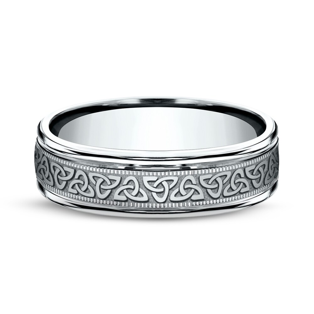 Celtic Wedding Band 10K White Gold 6mm WYNeoxBl