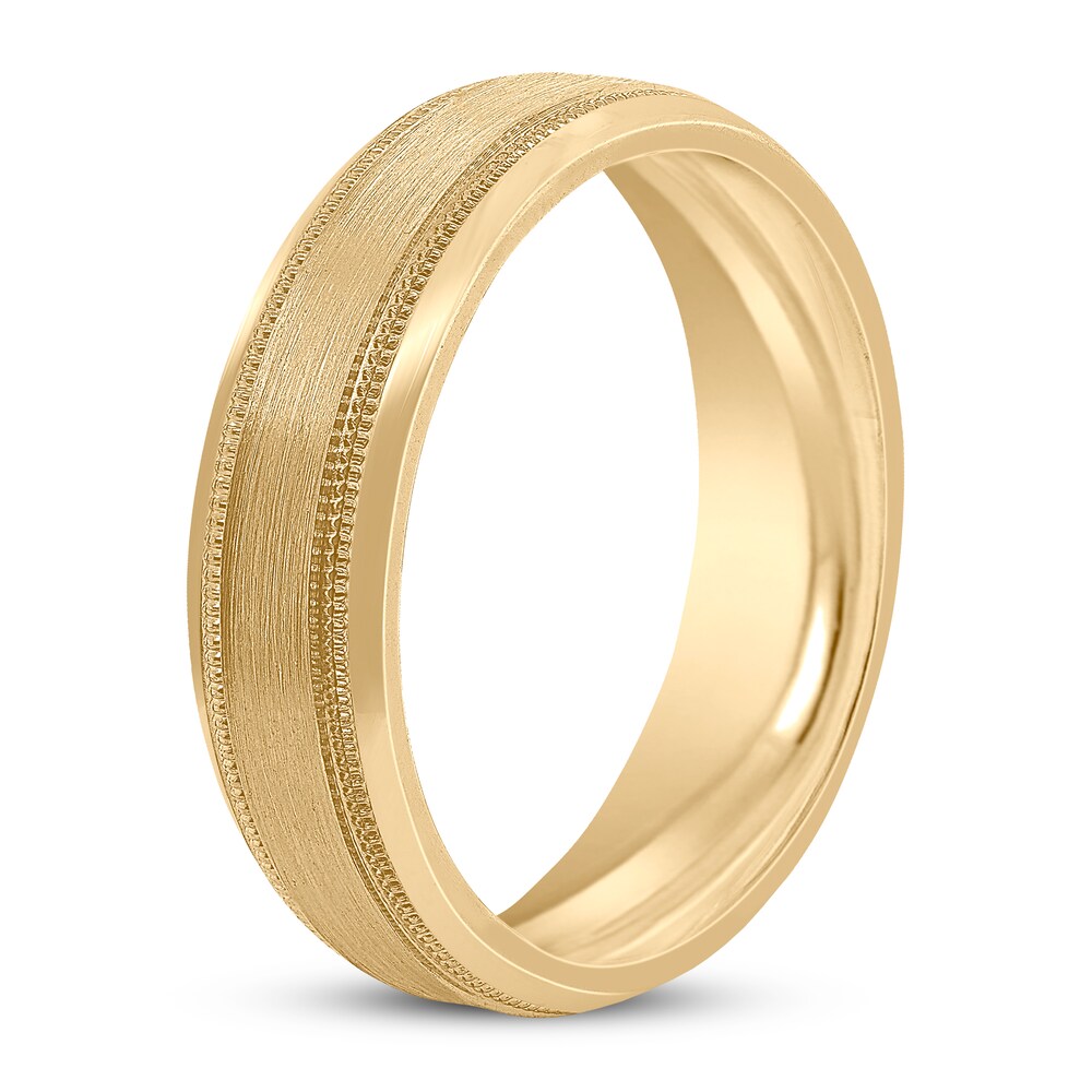 Men\'s Beveled Wedding Band 14K Yellow Gold 6mm Wernm8c7