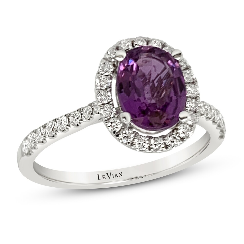 Le Vian Natural Purple Sapphire Ring 1/3 ct tw Diamonds 18K Vanilla Gold Wrn3Hyws