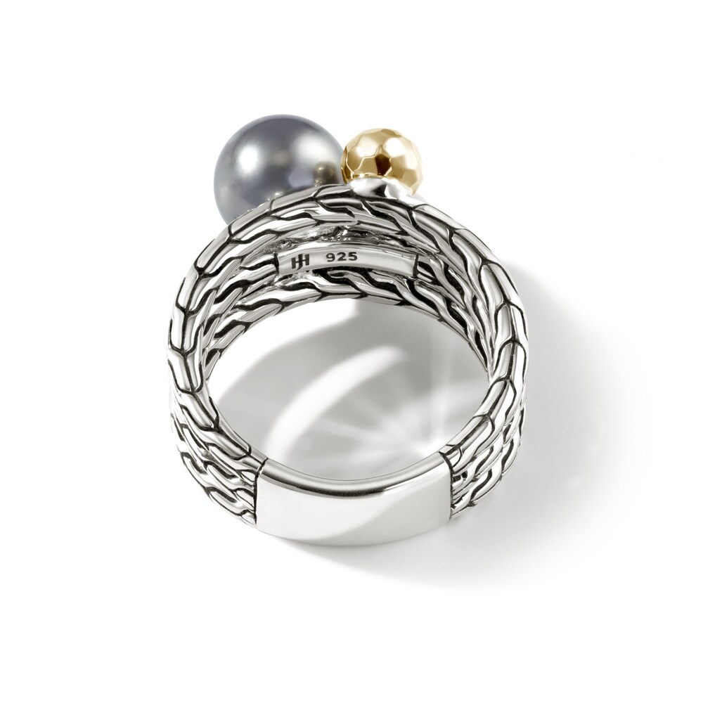 John Hardy Cultured Tahitian & Cultured Freshwater Pearl Ring 18K Yellow Gold/Sterling Silver X5cfFgMt