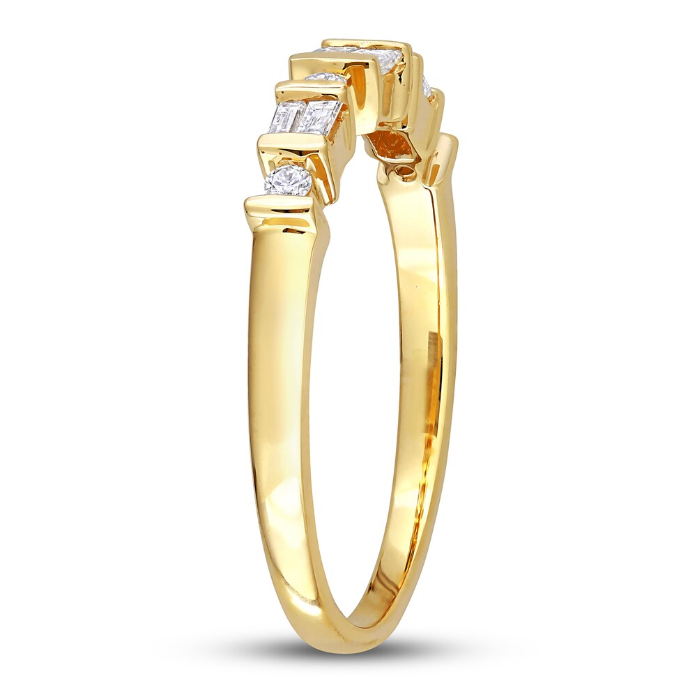 Diamond Ring 1/4 ct tw Baguette/Round 10K Yellow Gold XCZBaYJK