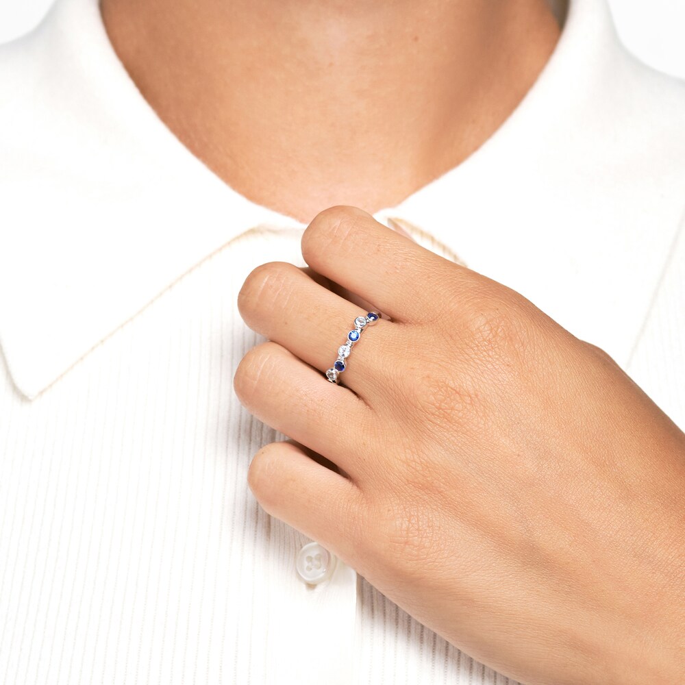 Juliette Maison Natural Blue Zircon & Natural Peridot Ring 10K White Gold XGJCXCyf