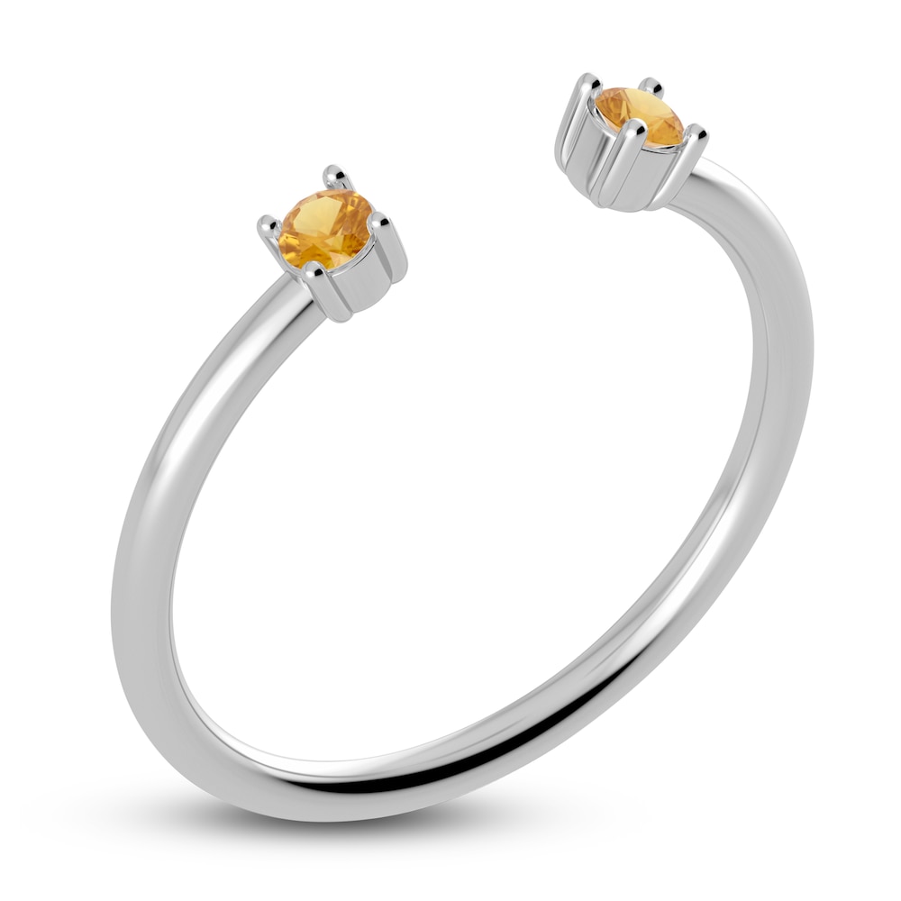 Juliette Maison Natural Citrine Cuff Ring 10K White Gold XIRpJzMh