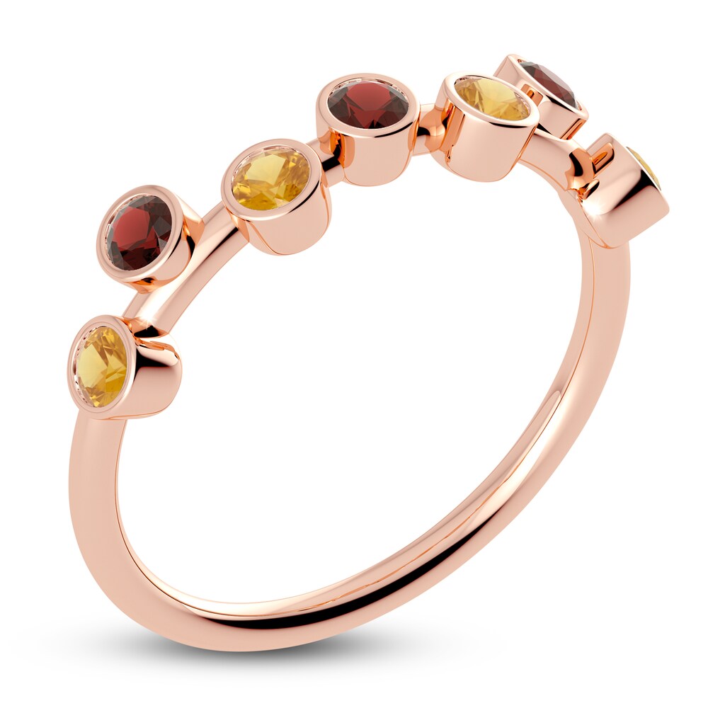 Juliette Maison Natural Citrine & Natural Garnet Ring 10K Rose Gold XJObVax6