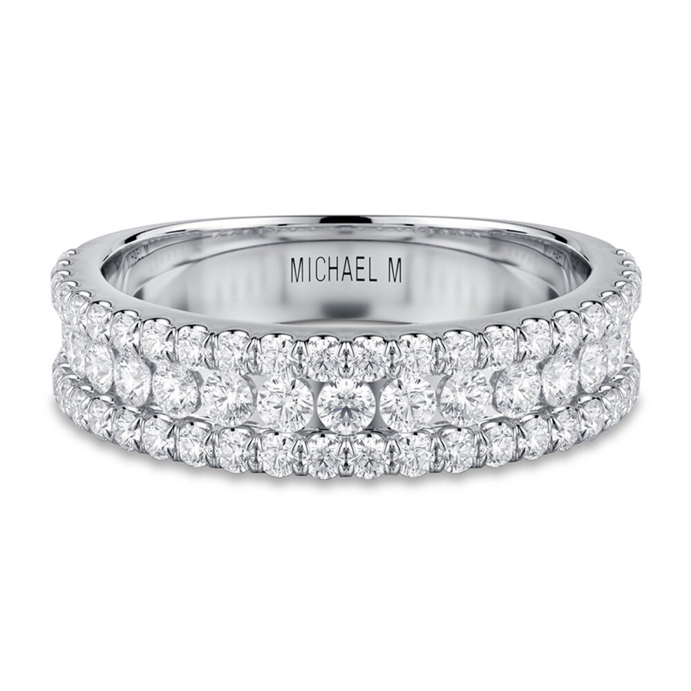 Michael M Wedding Band 1 ct tw Diamonds 18K White Gold XNH4obJR