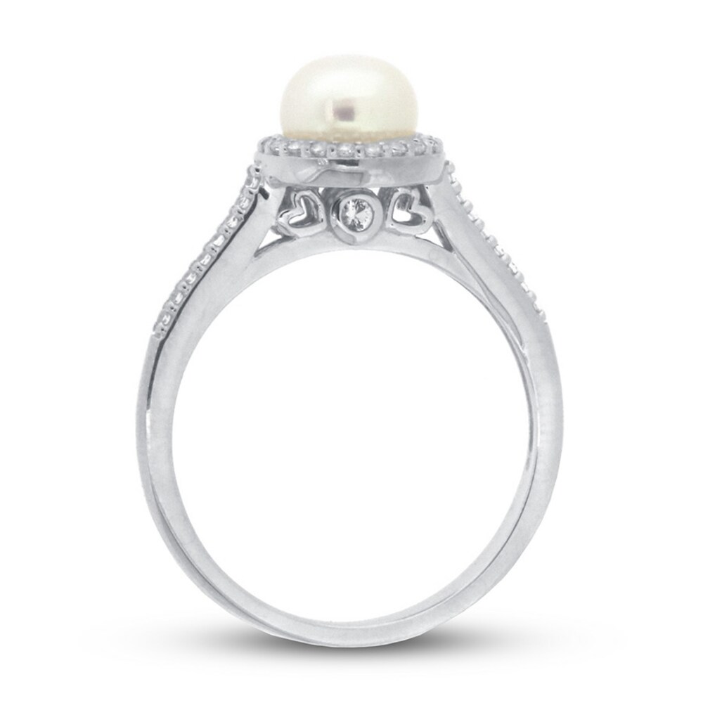 Cultured Pearl & White Topaz Ring 10K White Gold XdPjB6Ne