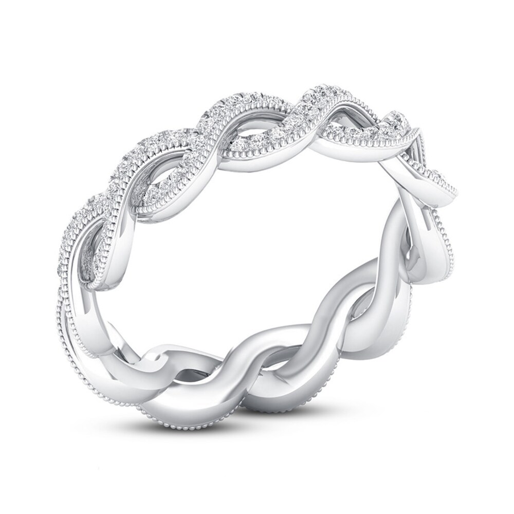 Diamond Twist Eternity Band 1/2 ct tw Round 14K White Gold Xn9cMmKx